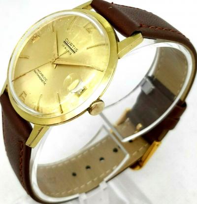 Curtis Date M�canique Felsa 4017N circa 1960 Lebrocantheure Montre Vintage Watch