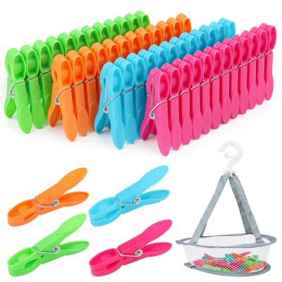 Lot de 48 pinces � linge robustes avec panier  7,3 cm  Pour corde � linge, v�...