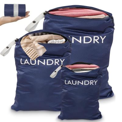 Lot de 3 Sac a Linge Sale, Pliables Sac Linge Sale Voyage Laundry Bag Wet Dry...