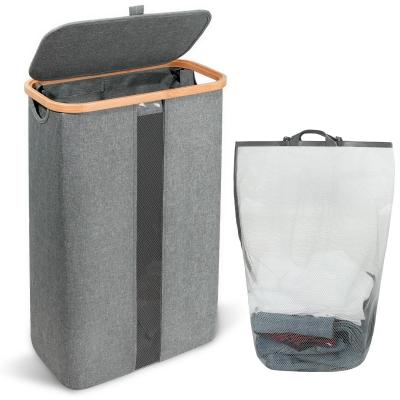Panier � Linge avec Couvercle 60 L, Corbeille a Linge avec sac Int�rieur Amov...
