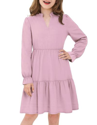 Robe � manches longues �l�gante et d�contract�e avec col en V et poches pour ...