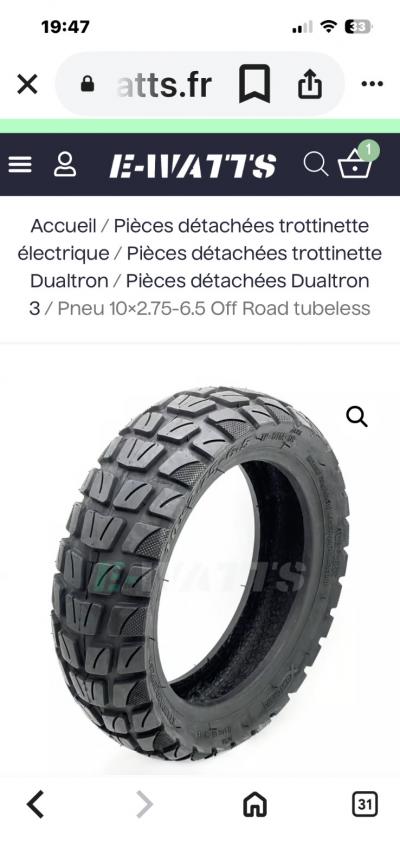 Pneu trottinette �lectrique 255x80