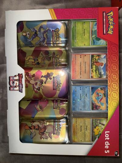 Coffret Pokemon Costco 5 Mini Tins 151 FR   4 Starters Promos Exclusif