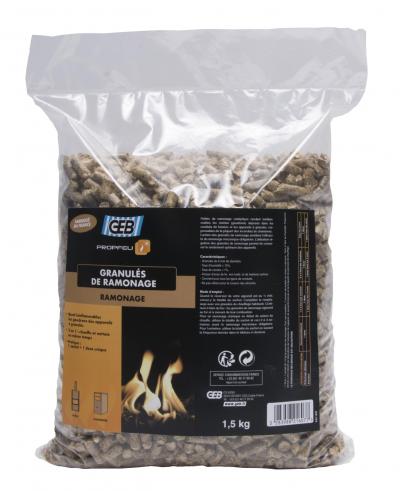 Propfeu granul�s pellets pour ramonage Chimique de po�les   Sachet 1,5kg, Beige
