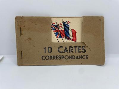CPA MILITARIA CARNET DE 10 CARTES CORRESPONDANCE MILITAIRE 1 CARTE MANQUANTE