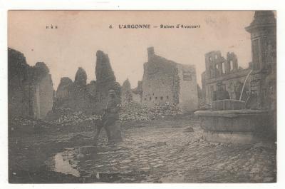 CPA 55   AVOCOURT : LES RUINES (MEUSE) GUERRE VERDUN 1914 18   MILITARIA