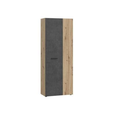 Armoire de rangement   B�ton gris fonc� - Chene   68,7 x 36,5 x 181,1 cm