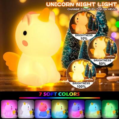 Figurine Licorne Lumineuse Veilleuse Chambre USB Led Lampe Chevet Decoration