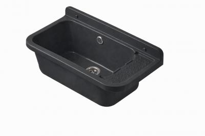 �vier Mural Utilitaire 60 cm PP Noir  Cuve Bac Poste d'eau Bonde inox Trop plein