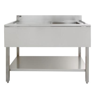 �vier Commercial en Inox � 1 Cuve d'�gouttoir � Gauche 120 x 60 x 105 cm