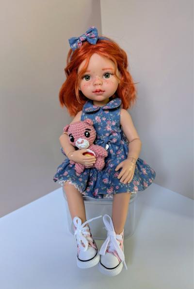 OOAK Poup�e Paola Reina customis�e, articul�e, yeux en verre, Perruque mohair