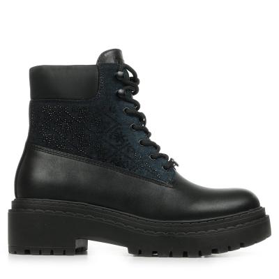 Bottines Guess femme Leadsh Noir Noire Synth�tique Lacets