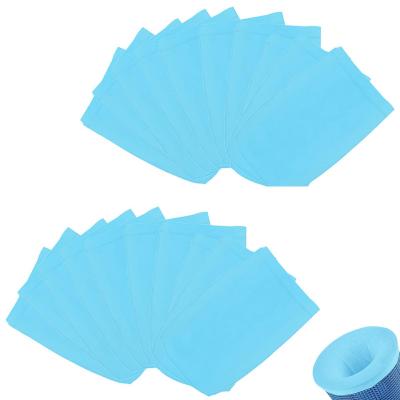 Lot de 20 chaussettes filtrantes pour skimmer de piscine, skimmer bleu