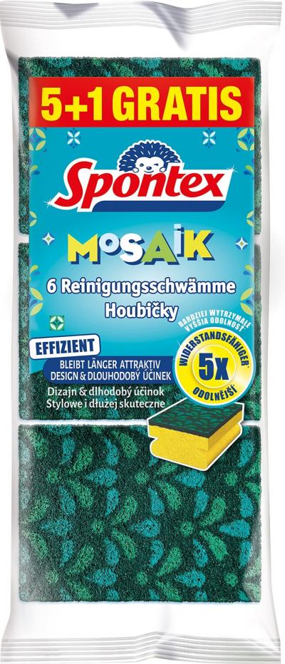 Lot de 6 �ponges de Nettoyage mosa�que avec Technologie AntiPeluches et poign...