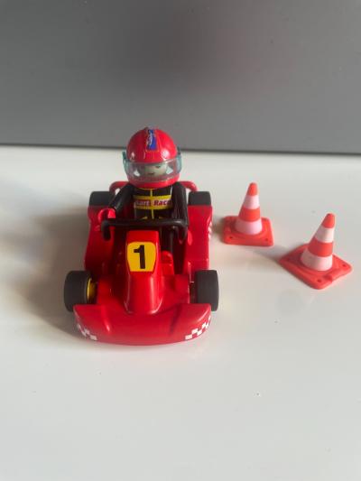 playmobil 3251 pilote avec karting rouge course automobile