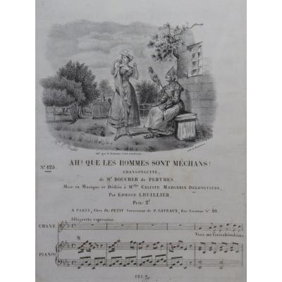 LHUILLIER Edmond Ah! Come Sono Cattivi Uomini Pianoforte ca1830