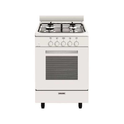 Cuisini�re Alpha 53 x 50 cm blanche-plan de cuisson inox   Four tout ga GLEM