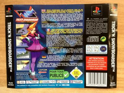 TRICK'N SNOWBOARDER   JAQUETTE ARRI�RE 100% ORIGINALE SONY PS1 PAL EURO (FR)