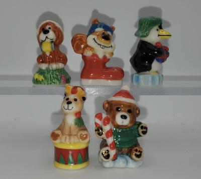 s�rie compl�te f�ves grosses arche de No�l animaux ourson pingouin #38
