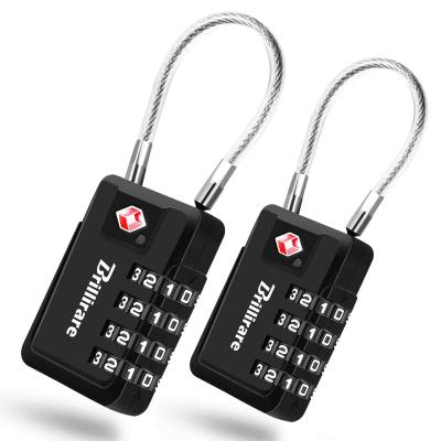 Lot de 2 cadenas � bagages approuv�s par la TSA, cadenas � combinaison � 4 ch...