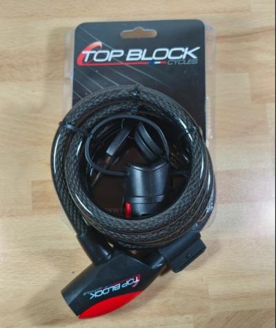 Antivol C�ble Spirale �12 - 1800 mm Top Block Cycles Neuf