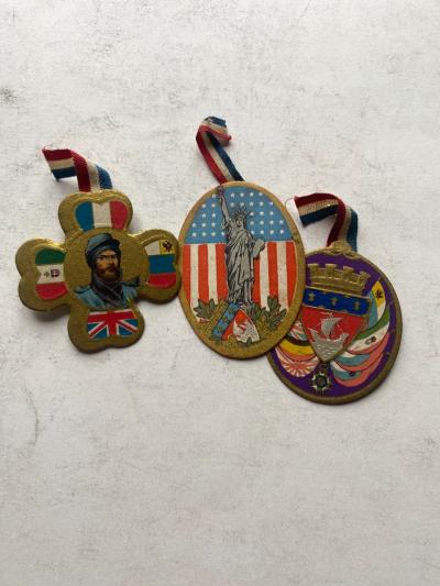 3 Insigne de journ�e  14-18 WW1 poilu  militaria 1915 paris