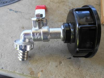 robinet d'arr�t 1-2 pouce avec adaptateur pour cuve � eau IBC de 1000 litres