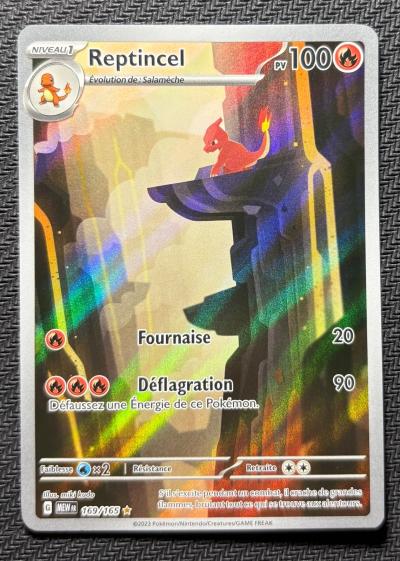 Carte Pok�mon Reptincel AR 169-165 Full Art EV3.5 �carlate & Violet 151 FR NEUF