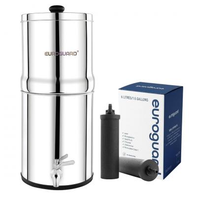 Filtre � Eau Par Gravit� 8,5L   Purificateur D Eau En Acier Inoxydable 304, 2X F