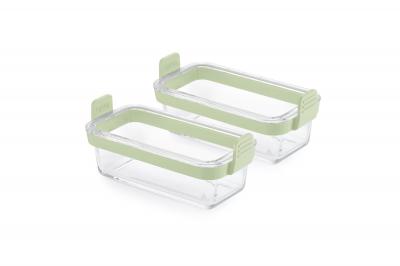 Plats en verre rectangulaire transparent pour friteuse � air lot de 2