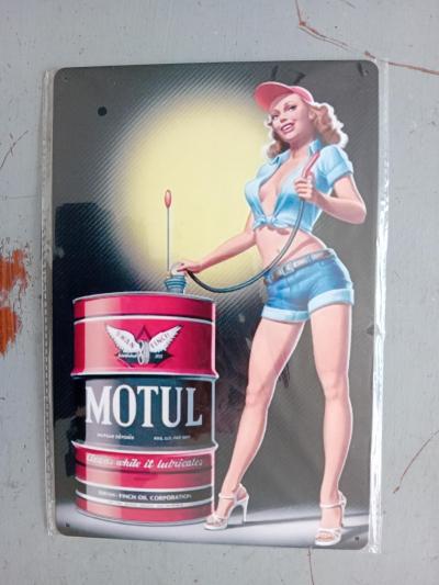 Plaque M�tal D�corative 30 cm X 20 cm  Huile MOTUL PIN UP
