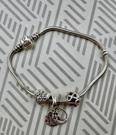 Bracelet Pandora Complet   Argent 925   Avec 3 Charms Authentiques