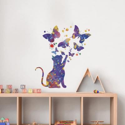 D�coration de chambre d'enfant, jolis chats, �toiles, chatons autocollants