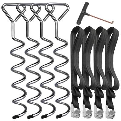 4 Sets De Piquets d'ancrage Robustes pour Trampoline Kit d'ancrage Au Sol Piq...