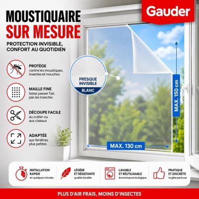 Moustiquaire Fen�tre Sur Mesure Anti Moustiue Insecte Filet Decoupable 130x150