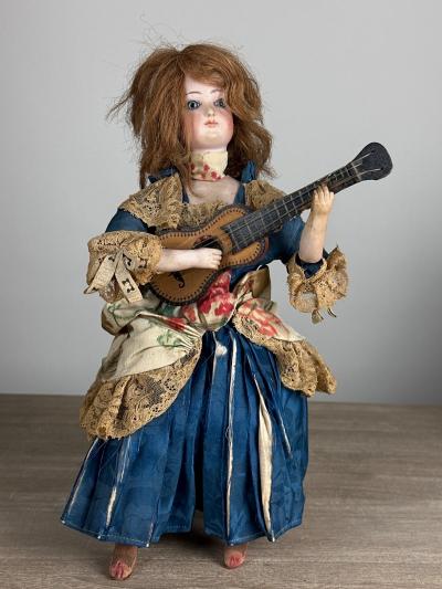 Poup�e  Automate ancienne de collection Musique porcelaine jouet Doll jeu 19�me