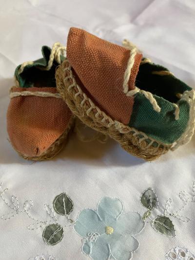 ANCIENNE CHAUSSURES ESPADRILLES POUPEE  POUR RAYNAL BELLA SFBJ ARMAND MARSEILLE