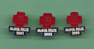 3 PIN'S McDonald's     MCDIA FELIZ 2000 2001 2002