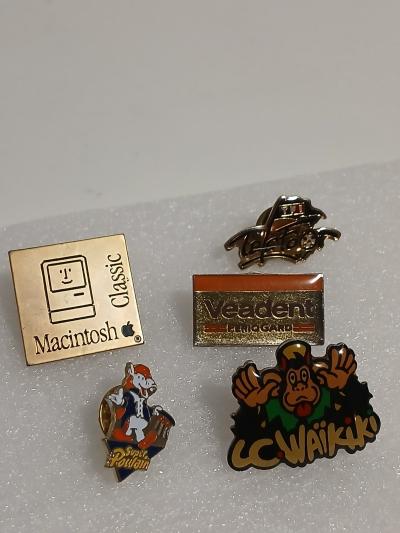 Lot 5 Pin s Pub Vintage Ann�es 80 90 Macintosh Tf1 Telefoot Waikiki Complet TBE