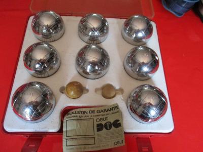 COFFRET  8 BOULES DE PETANQUE  OBUT  DOG  et 2 cochonnets