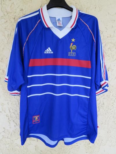 Maillot EQUIPE DE FRANCE Coupe du Monde MONDIAL 98 vintage ADIDAS shirt XL
