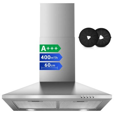 Hotte hotte murale 60 cm 400 m�-h A    inox circulation d'air �vacuation Touch Boost