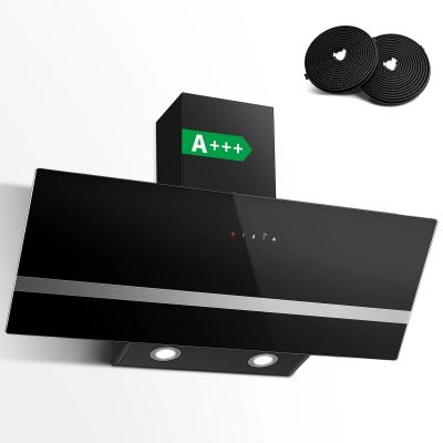 Hotte hotte murale 90 cm 400 m�-h tactile LED A   noir circulation d'air �vacuation 58 dB