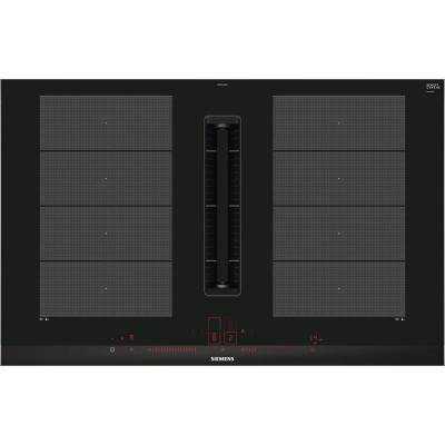 Siemens Table De Cuisson Aspirante Induction 80cm 4 Feux 7400w Noir EX875LX67E