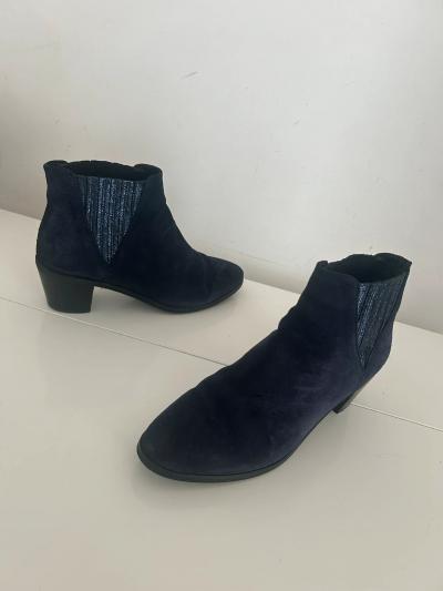 Kanna Boots, Bottines Bleues en Cuir, Femme, Pointure 40