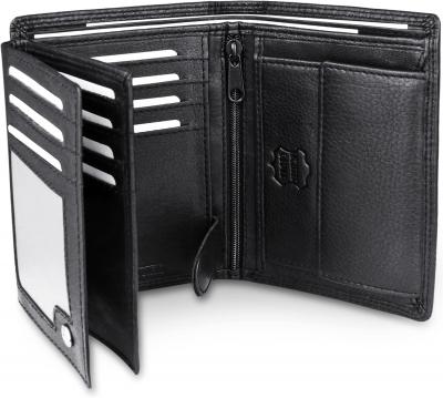 Portefeuille Pour Homme En Cuir Nappa Avec Protection RFID, 15 Emplacements Pour