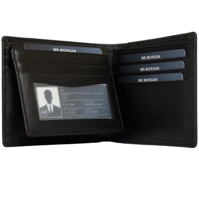Portefeuille Cuir Noir MR.MORGAN: RFID, AirTag, CNI, 11 Cartes, Bo�te Cadeau