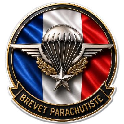 STICKER INSIGNE MILITAIRE COMMANDO ARMEE BREVET PARACHUTISTE AUTOCOLLANT BZ107