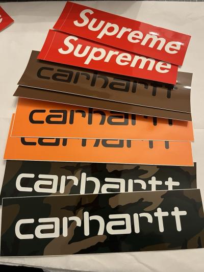Lot de 8 Autocollant stickers Supreme et Carhartt , box logo SUPREME , Neufs