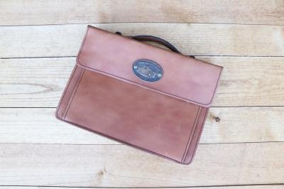 Pochette sacoche cartable vintage en cuir Mississipi blues